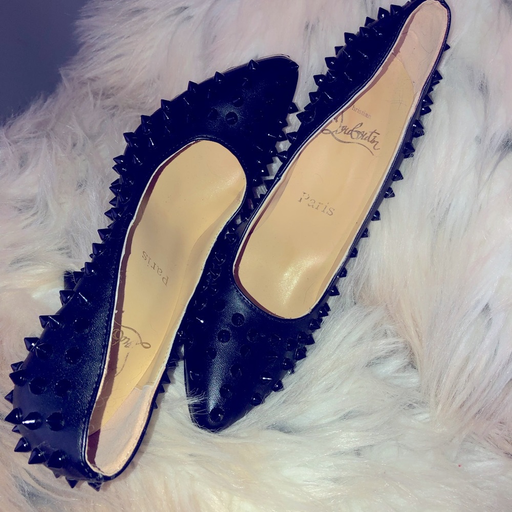 Black spike heels